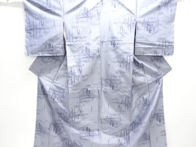 JAPANESE KIMONO / TSUMUGI KIMONO WOVEN OF A MOUNTAIN LODGE PATTERN